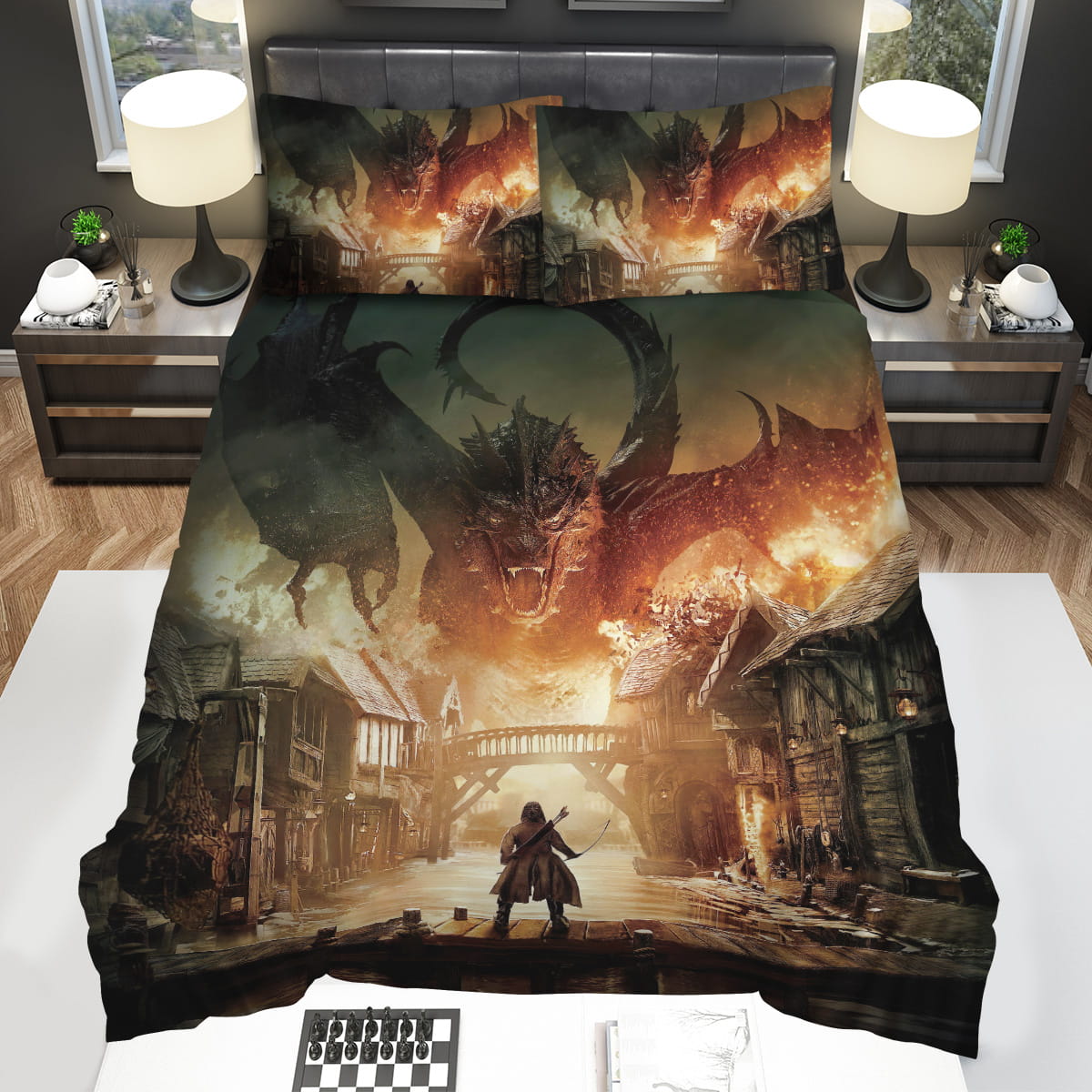 The Lord Of The Ring Bard And Dragon Smaugs Bedding Sets Gift For Christmas Birthday Thanksgiving