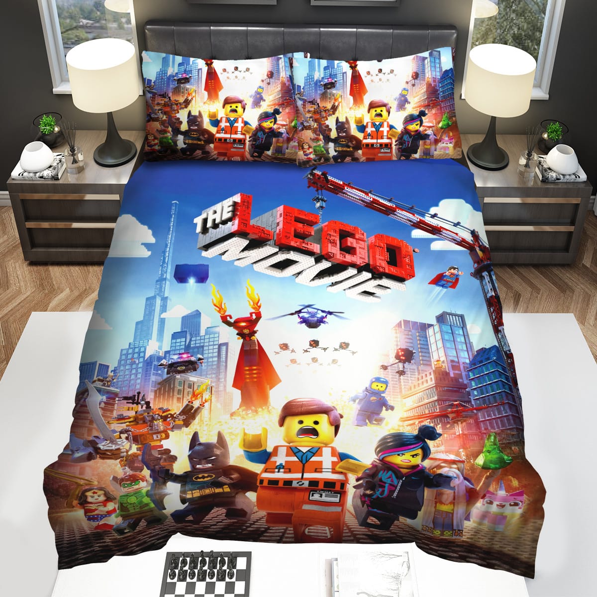 The Lego Movie 2014 The Story Of A Nobody Who Saved Everybody Movie Poster Decorative Bedding Sets with Duvet Cover Flatsheet Pillowcase