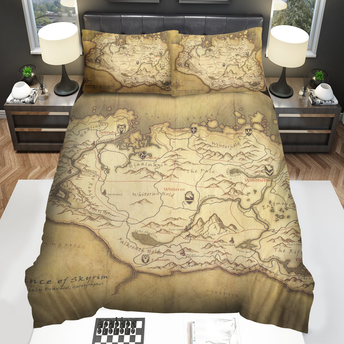 The Map Of Skyrims Decorative Bedding Sets For Fan