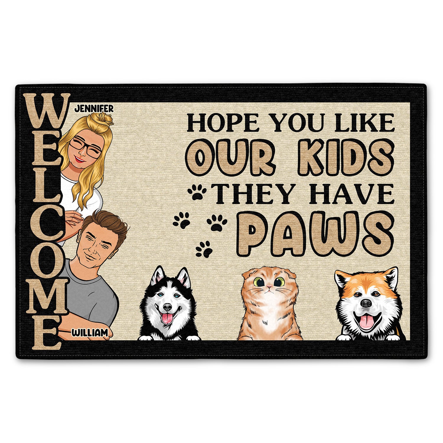 Hope You Like Our Kids Dog Cat Gift For Couples Custom Doormat