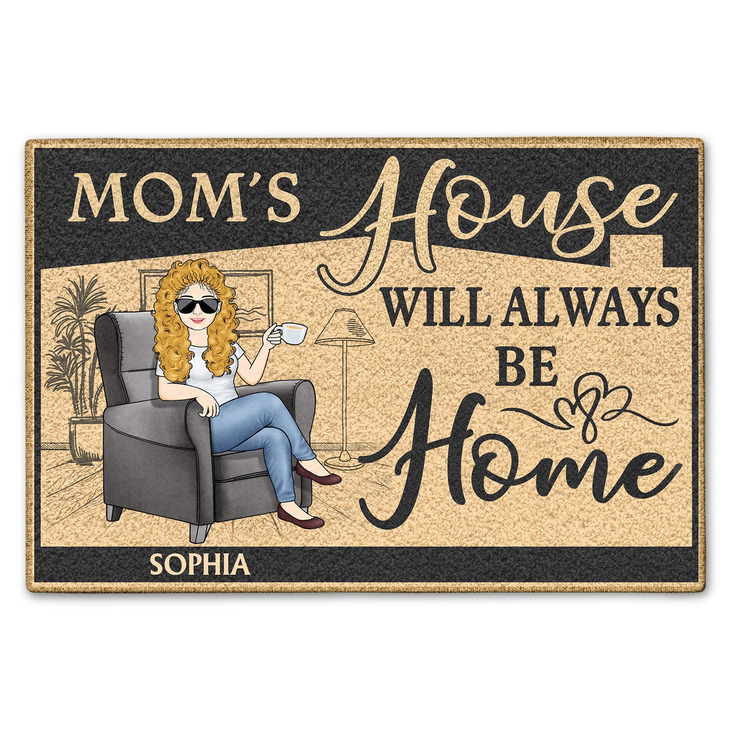 Mom'S House Will Always Be Home Birthday, Loving Gift For Mother, Mama, Grandma, Grandmother Custom Doormat