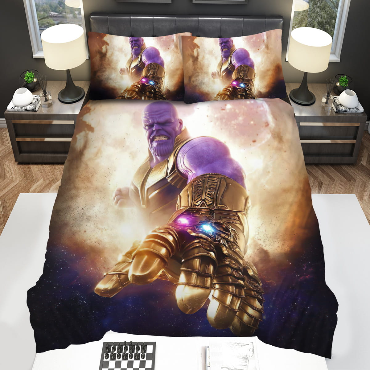 Thanos Galaxy-Themed Bedding Sets Gift For Christmas Thanksgiving Halloween
