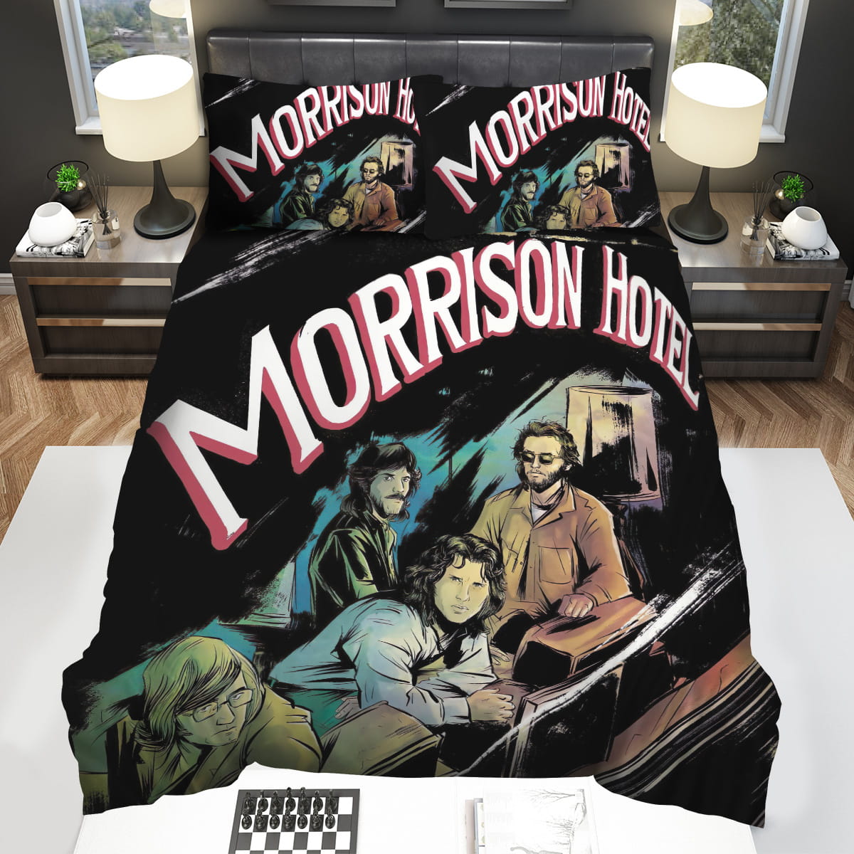 The Doors Morrison Hotel Cover Album Art Decorative Bedding Sets with Duvet Cover Flatsheet Pillowcase
