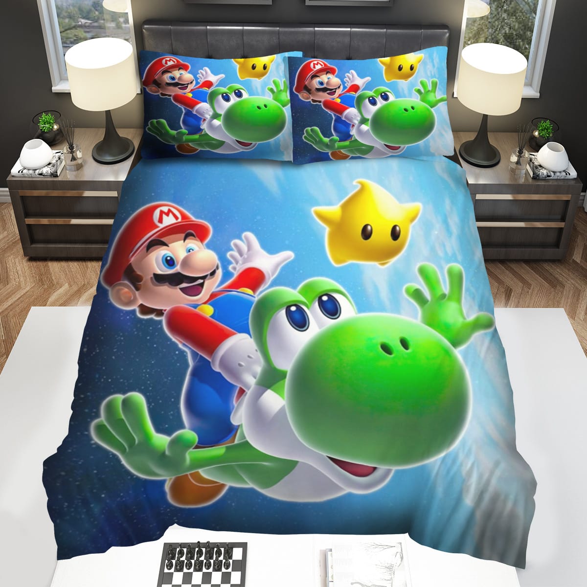 Super Mario Yoshi Luma Bedding Sets Duvet Cover Flatsheet Pillowcase