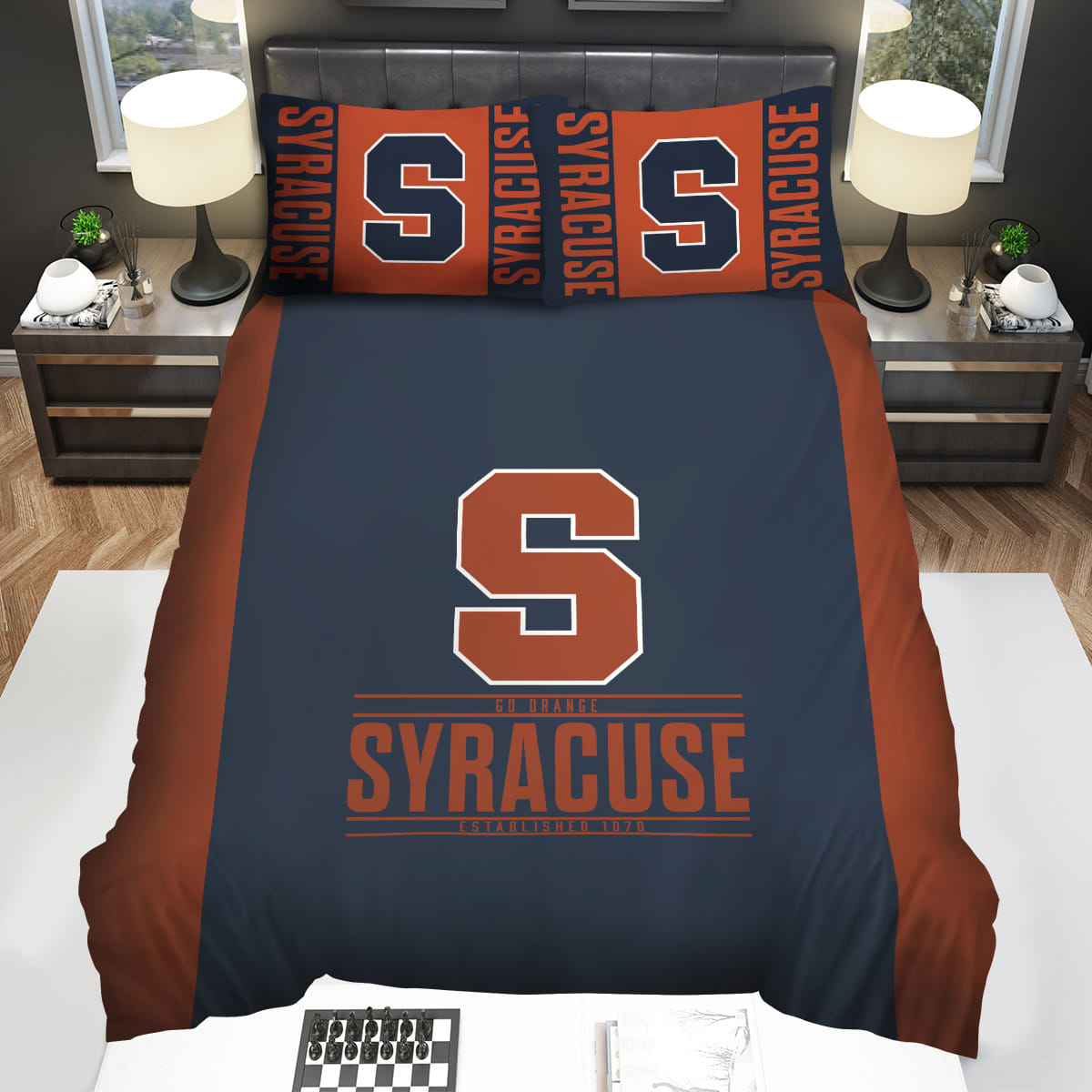 Syracuse Orange Decorative Bedding Sets with Duvet Cover Flatsheet Pillowcase