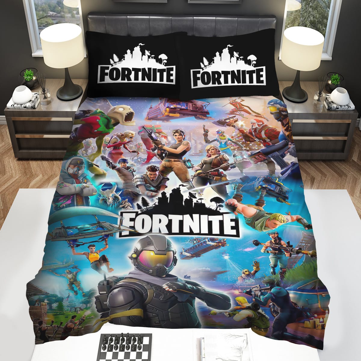 Team 2 Fortnite Gamer 3d Decorative Bedding Sets with Duvet Cover Flatsheet Pillowcase
