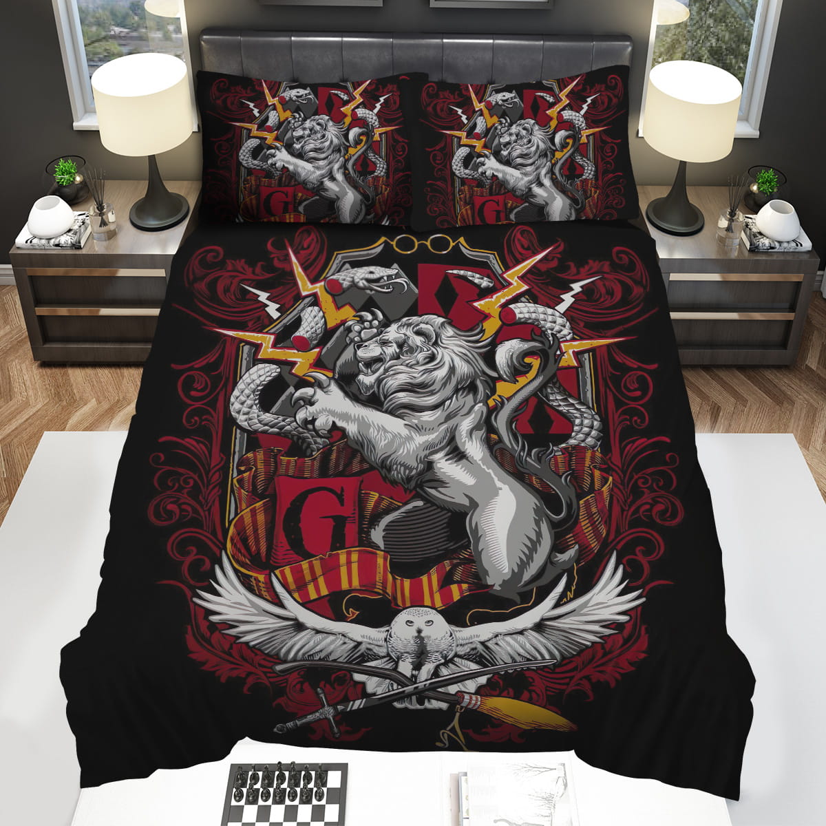 Symbol Of Gryffindor House The Lion Illustrations Bedding Sets Gift For Christmas Birthday Thanksgiving