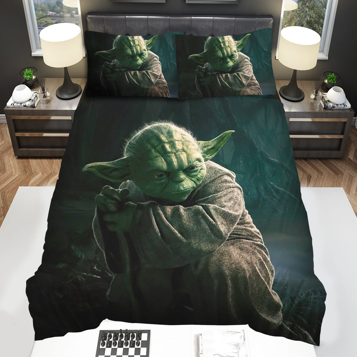 Star Wars Old Master Yoda Digital Illustrations Bedding Sets Duvet Cover Flatsheet Pillowcase