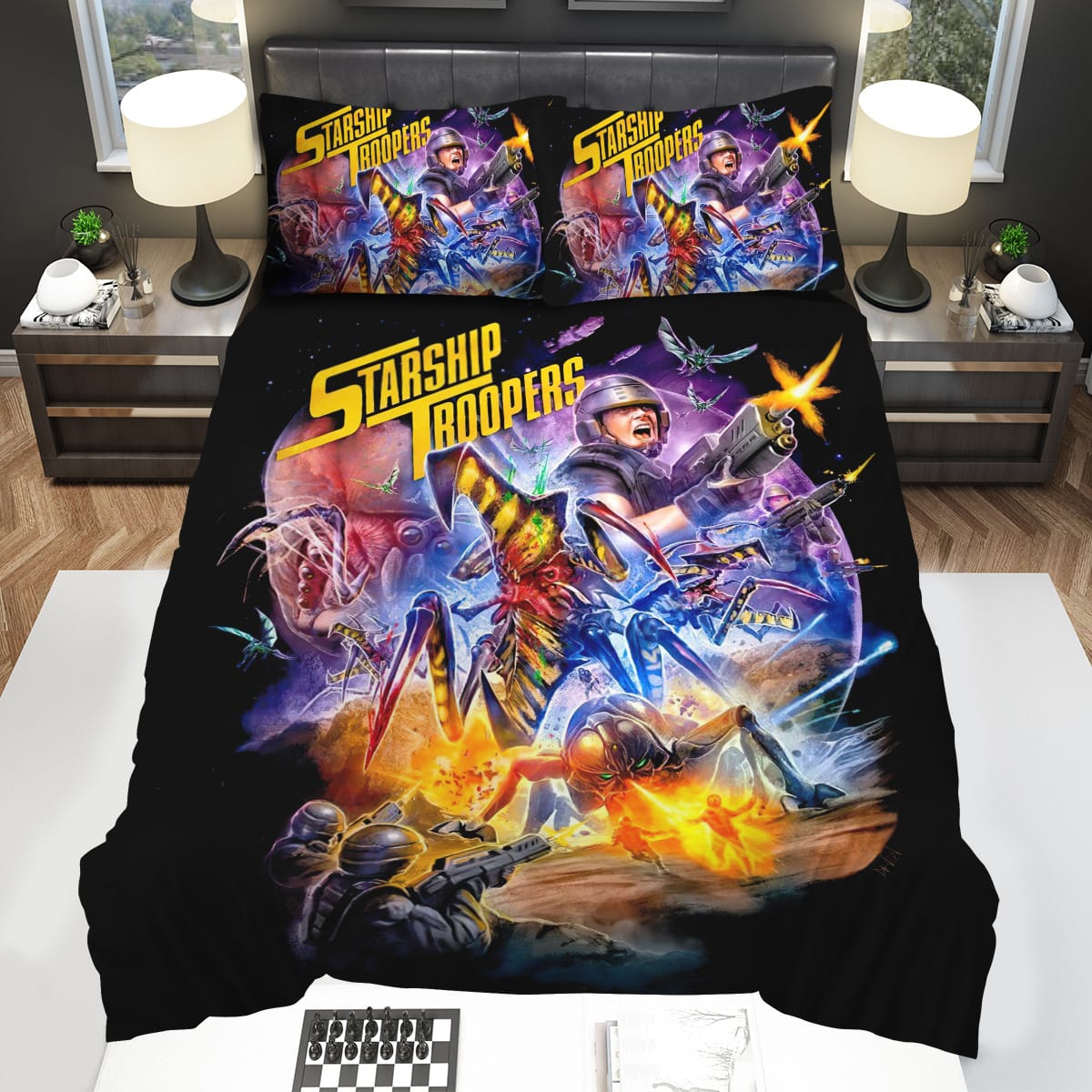 Starship Troopers Movie Art Decorative Bedding Sets with Duvet Cover Flatsheet Pillowcase