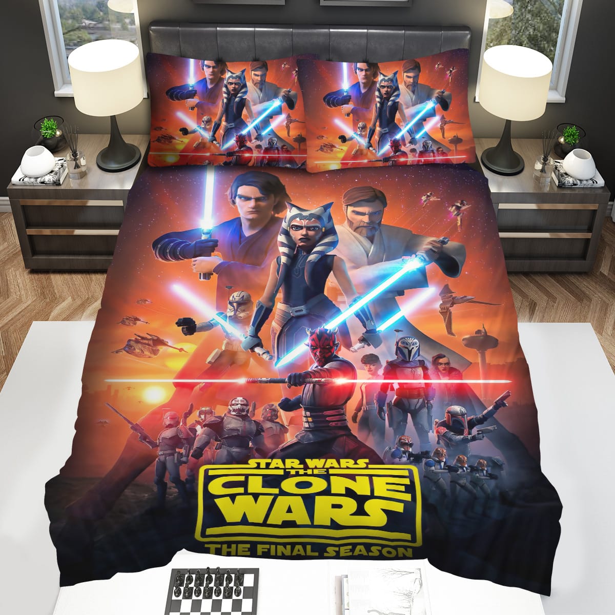 Star Wars The Clone Wars 2008-2020 Movie Poster Decorative Bedding Sets with Duvet Cover Flatsheet Pillowcase