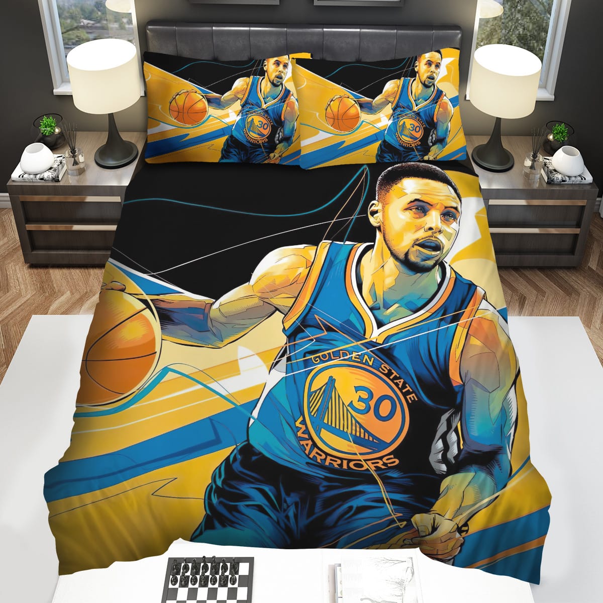 Stephen Curry Golden State Warriors Digital Painting Bedding Sets Gift For Christmas Thanksgiving Halloween