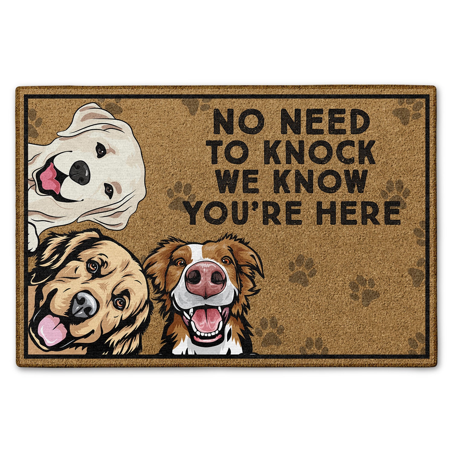 No Need To Knock We Know You'Re Here Home Decor, Birthday, Housewarming Gift For Dog Lovers & Cat Lovers Custom Doormat