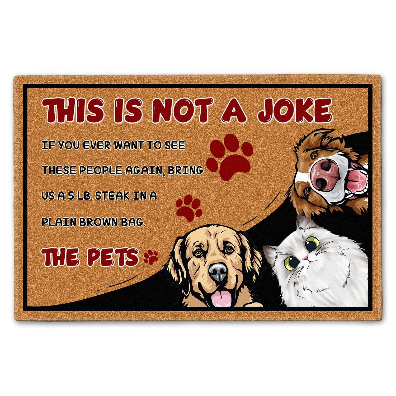 Pet Lover This Is Not A Joke Gift For Dog & Cat Lovers Custom Doormat