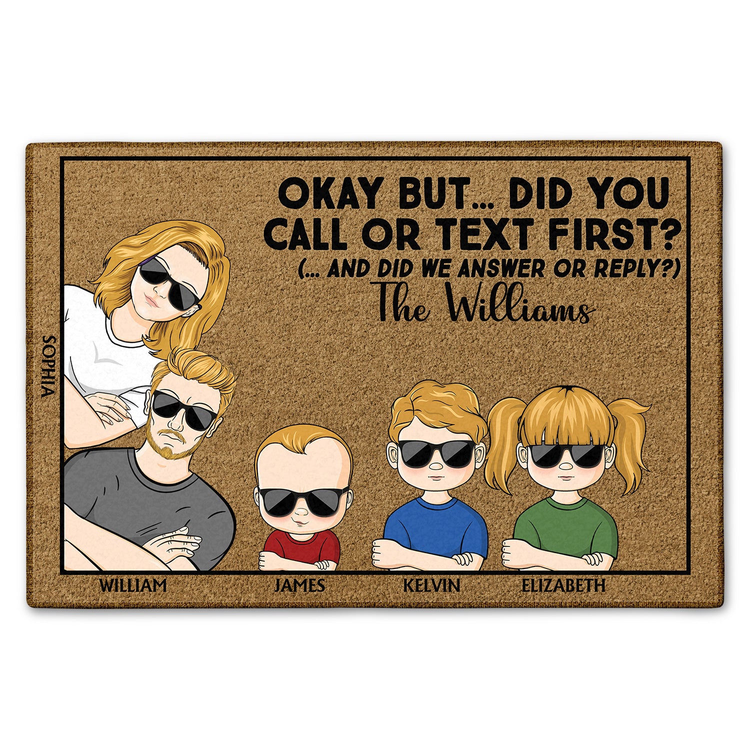 Okay But Did You Call Or Text First Couples Anniversary, Birthday, Housewarming Gift For Spouse, Husband, Wife, Family Custom Doormat