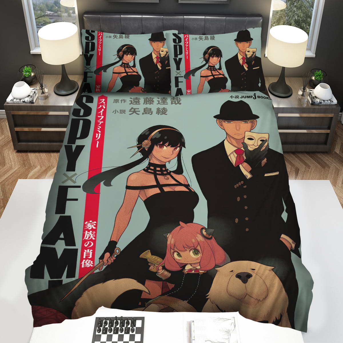 Spy X Family Forger Family In Black Decorative Bedding Sets with Duvet Cover Flatsheet Pillowcase