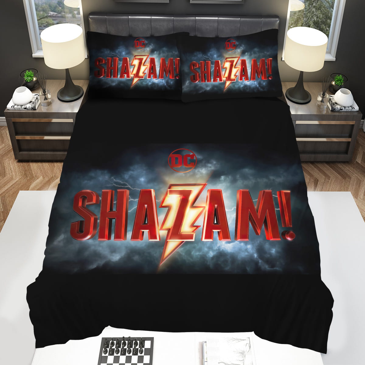 Shazam Logo Bedding Sets Gift For Christmas Birthday Thanksgiving