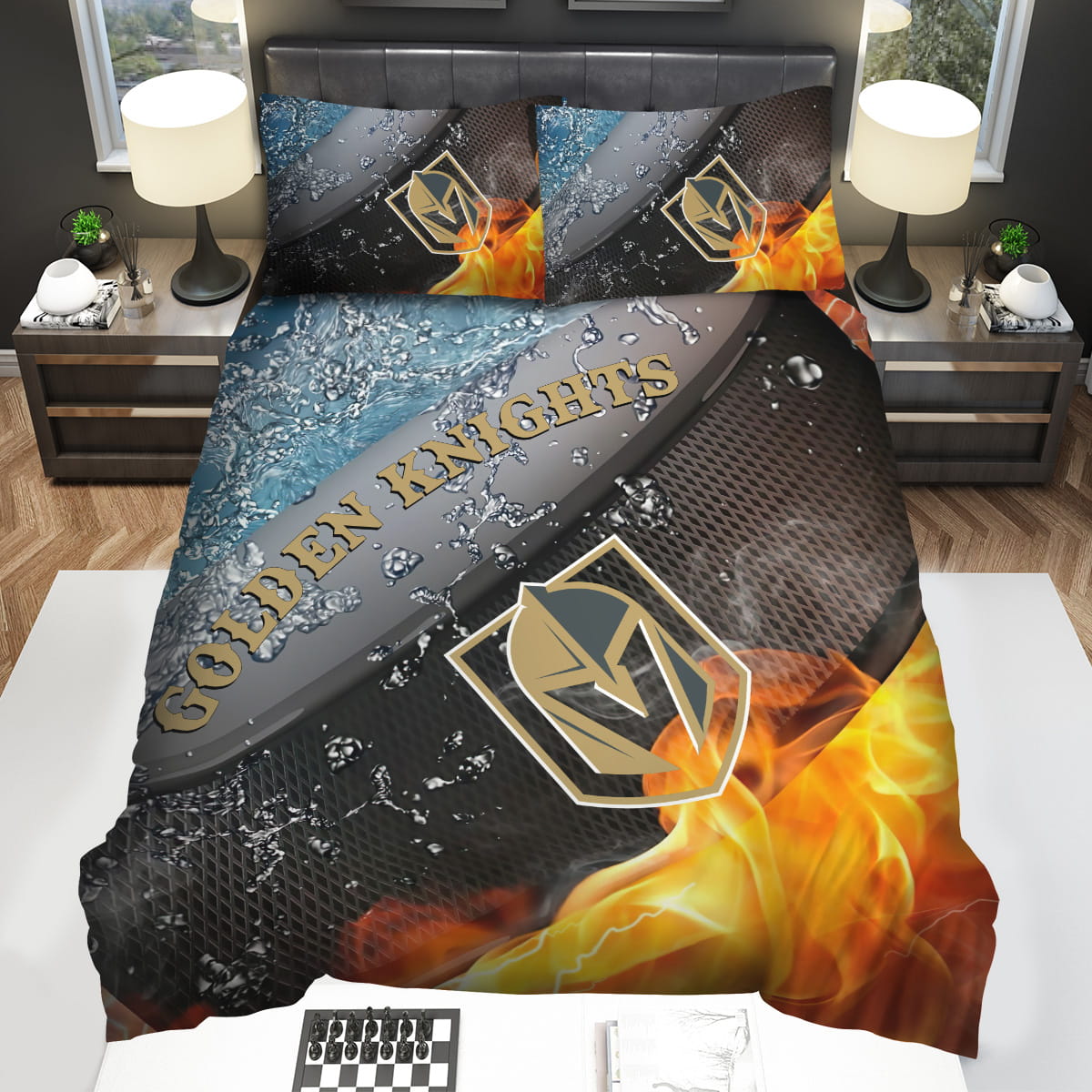 Rugby Superior Vegas Golden Knight Decorative Bedding Sets with Duvet Cover Flatsheet Pillowcase