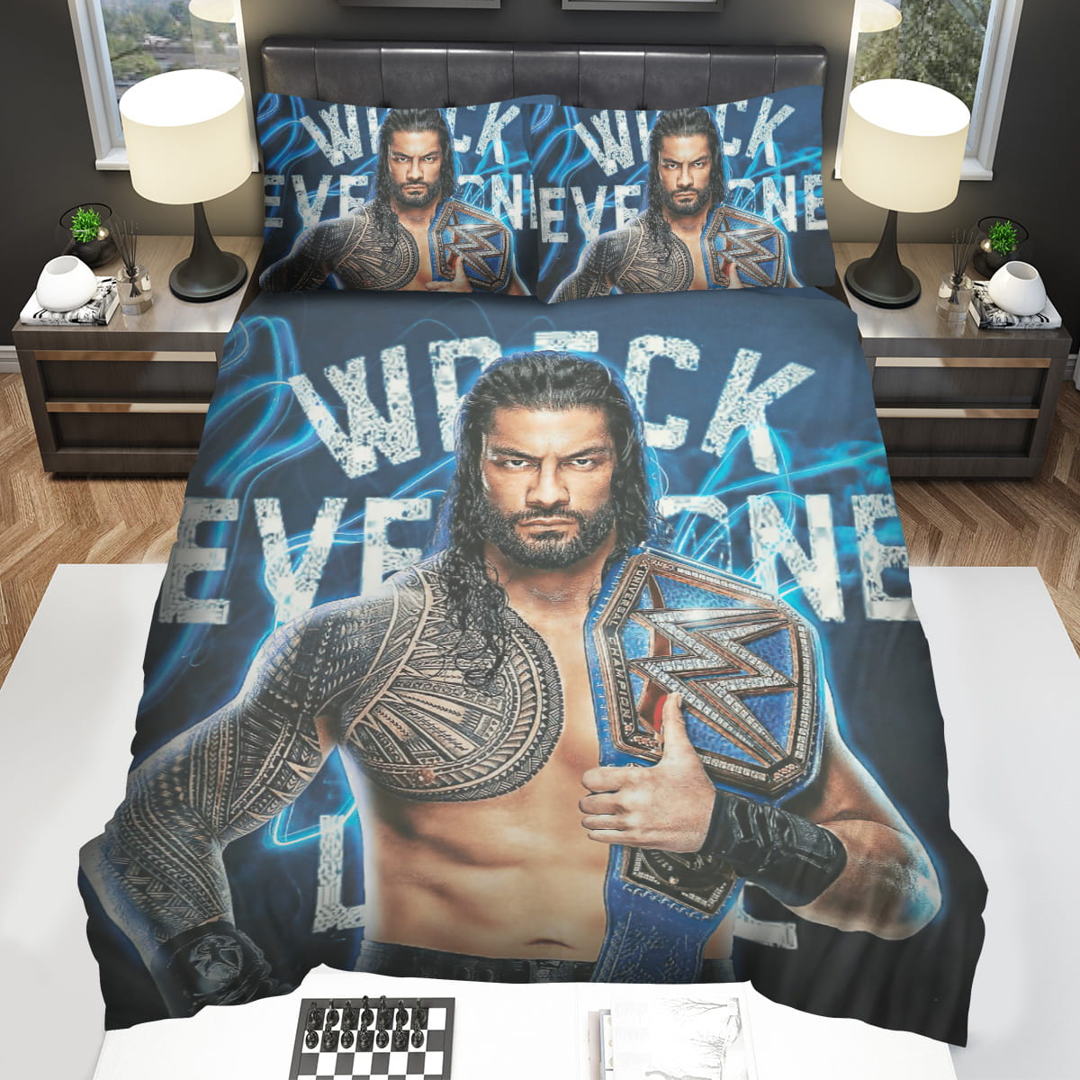 Roman Reigns Decorative Bedding Sets with Duvet Cover Flatsheet Pillowcase