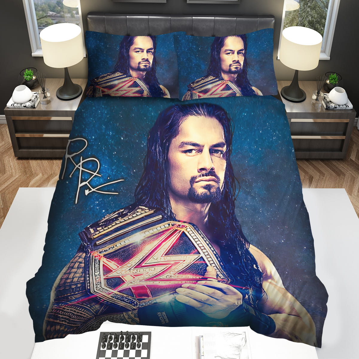 Roman Reigns WWE Champion Belt Photo Bedding Sets Gift For Christmas Thanksgiving Halloween