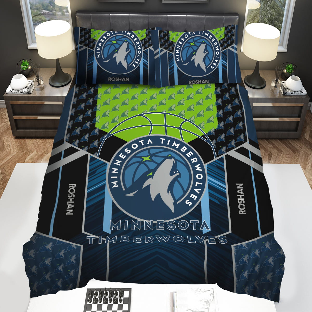 Minnesota Timberwolves Custom Name Decorative Bedding Sets For Fan