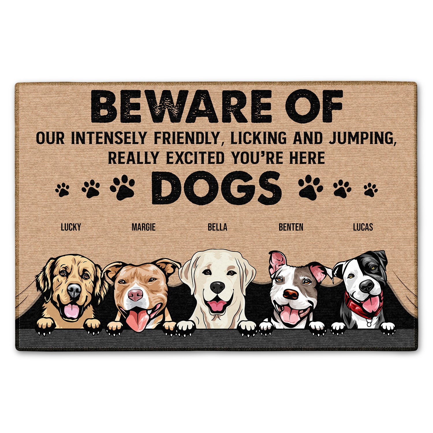 Pet Lovers Beware Of Dogs Cats Gift For Dog & Cat Lovers Custom Doormat