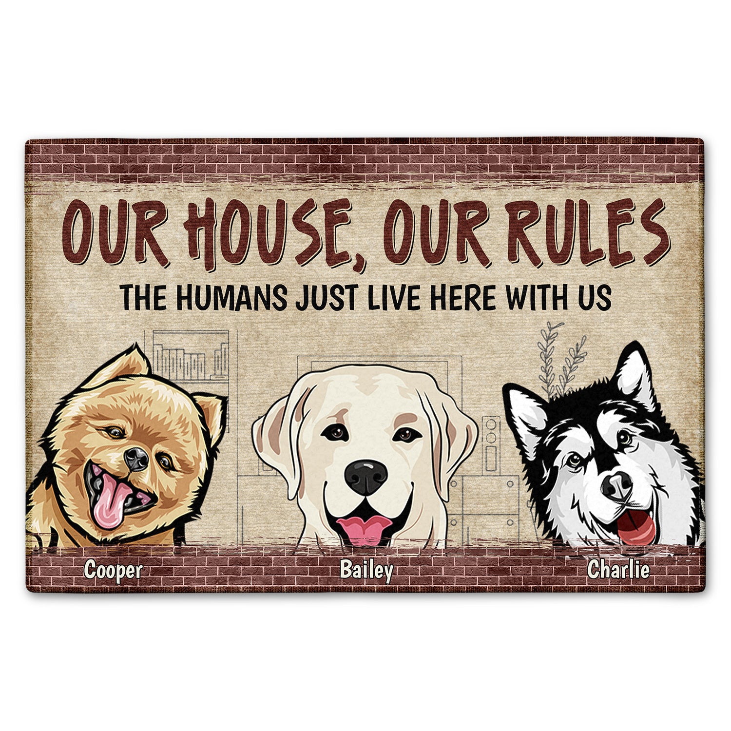 Pet Lovers Our Home Our Rules Gift For Pet Owners Custom Doormat