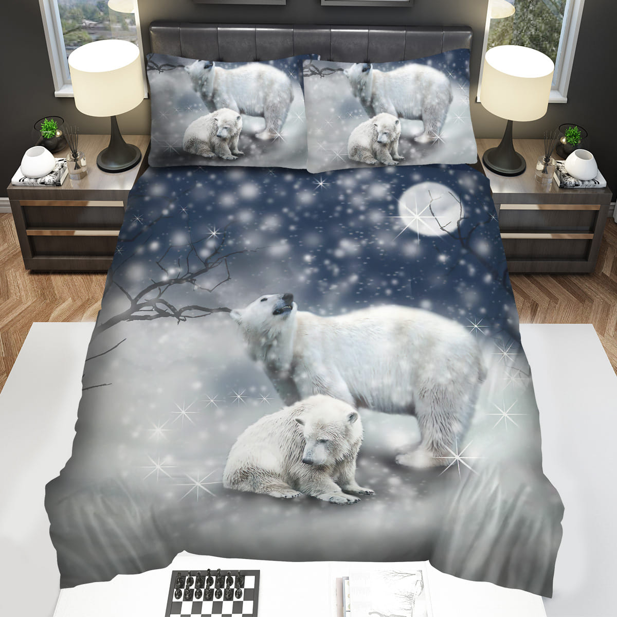 Polar Bear And The Snow Decorative Bedding Sets For Fan