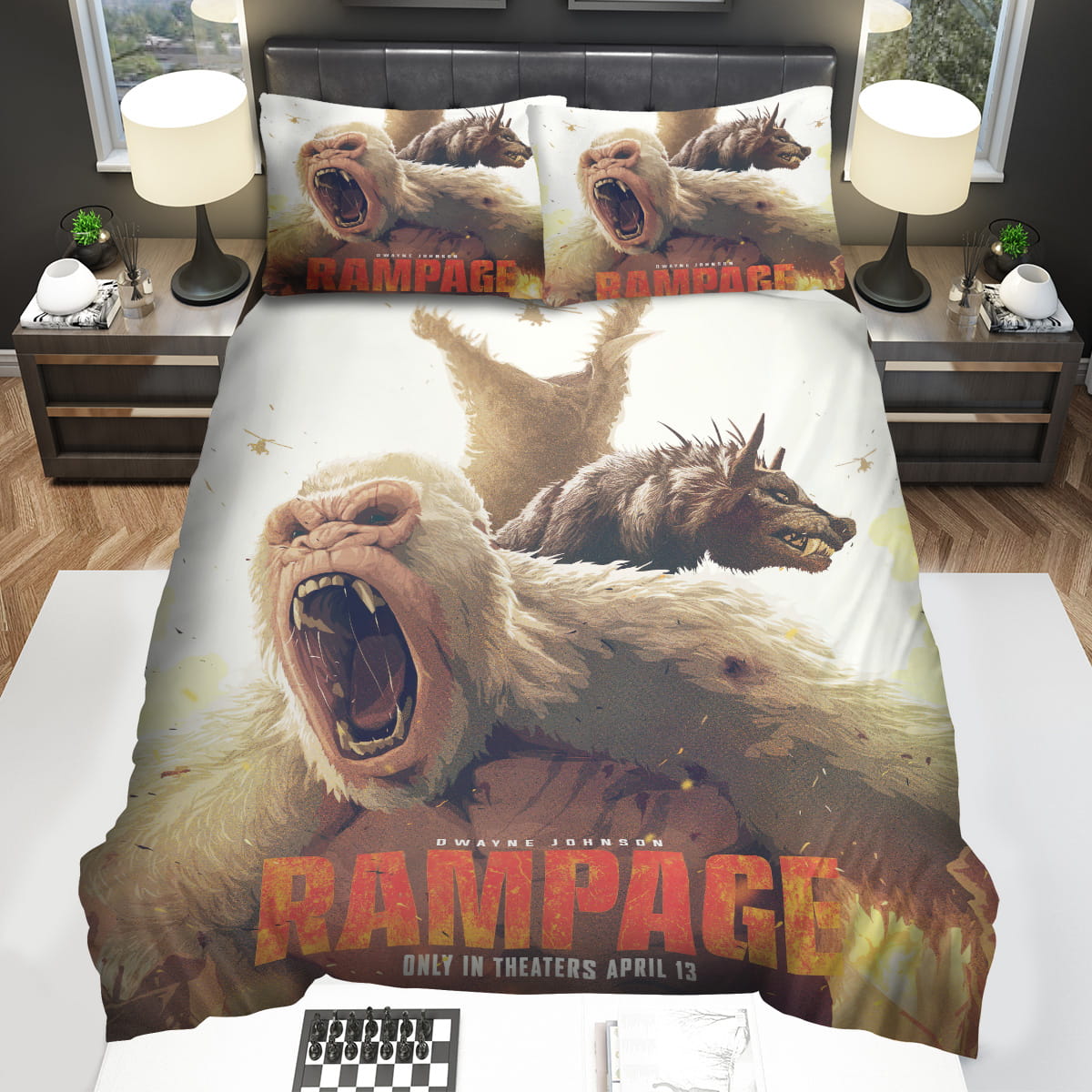 Rampage 2018 Movie Big Meets Bigger 2 Bedding Sets Gift For Christmas Thanksgiving Halloween