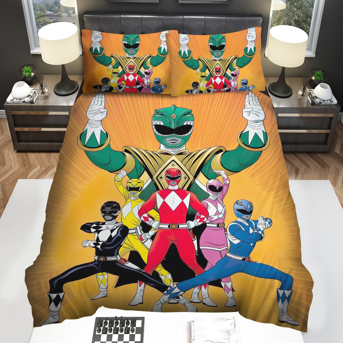 Power Rangers Team Formation In Comic Art Decorative Bedding Sets with Duvet Cover Flatsheet Pillowcase