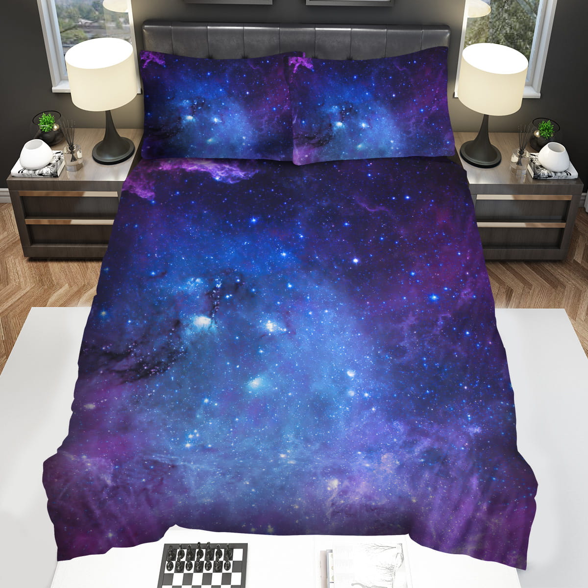 Purple Galaxy Space Blue Starfield Print Bedding Sets Duvet Cover Flatsheet Pillowcase