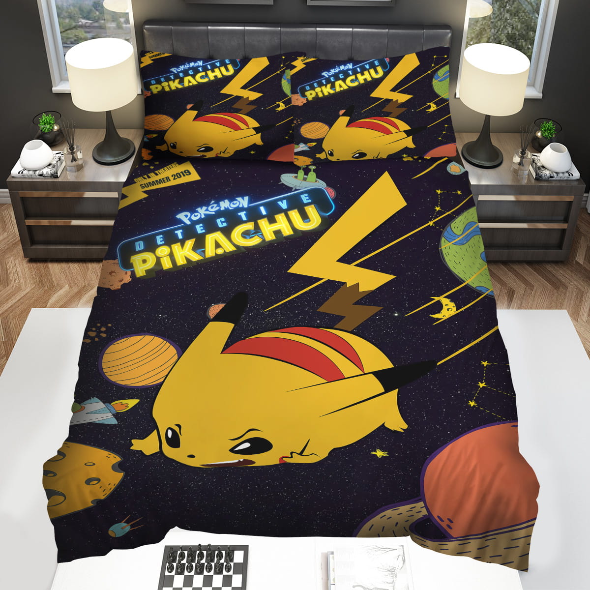 Pokemon Detective Pikachu Movie The Universe Posters Bedding Sets Duvet Cover Flatsheet Pillowcase