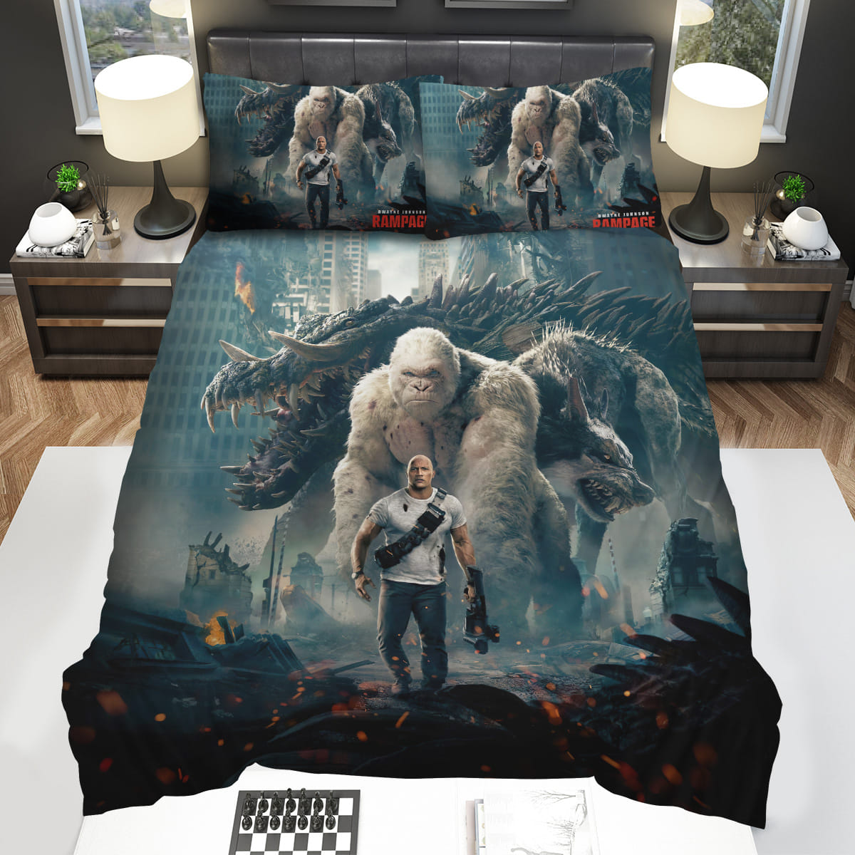 Rampage 2018 Movie Wallpaper Bedding Sets Duvet Cover Flatsheet Pillowcase