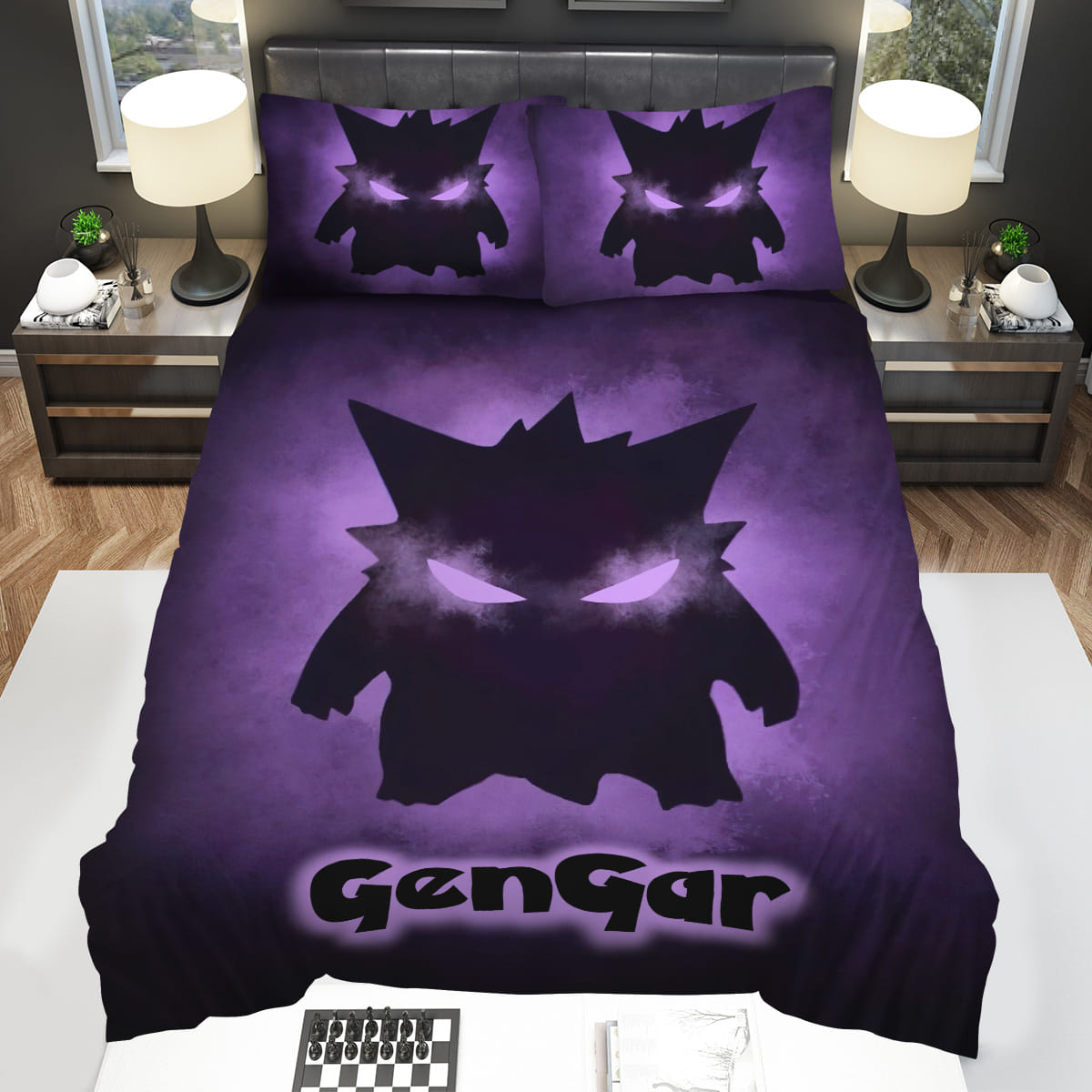 Personalized Pokemon Gengars Silhouette In The Dark Decorative Bedding Sets For Fan