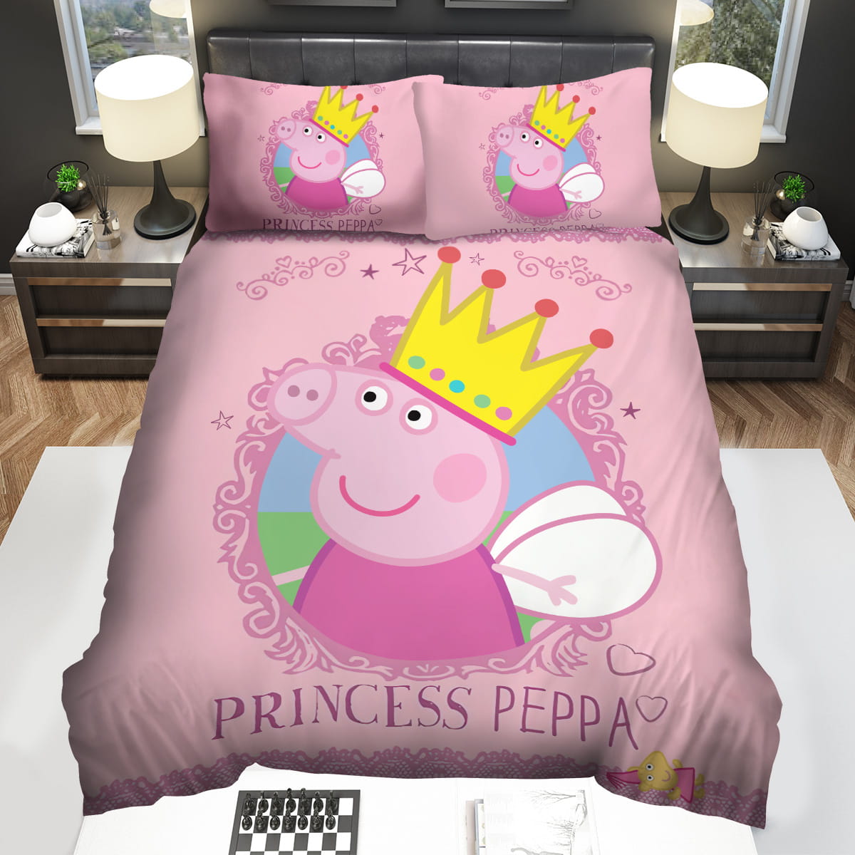 Pink Princess Peppa Pig Bedding Sets Gift For Christmas Birthday Thanksgiving