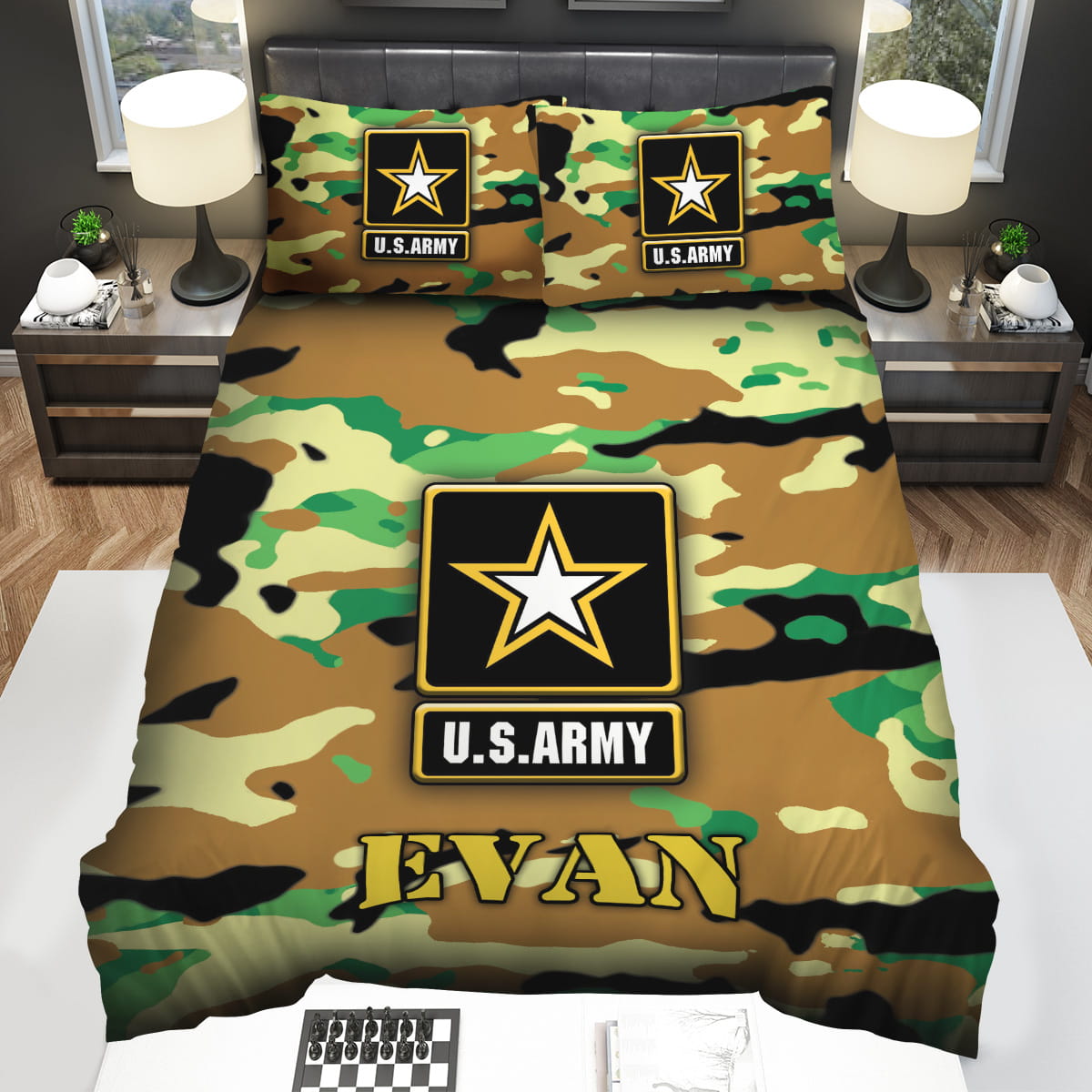 Personalized Us Army Theme Camouflages Bedding Sets Gift For Christmas Thanksgiving Halloween