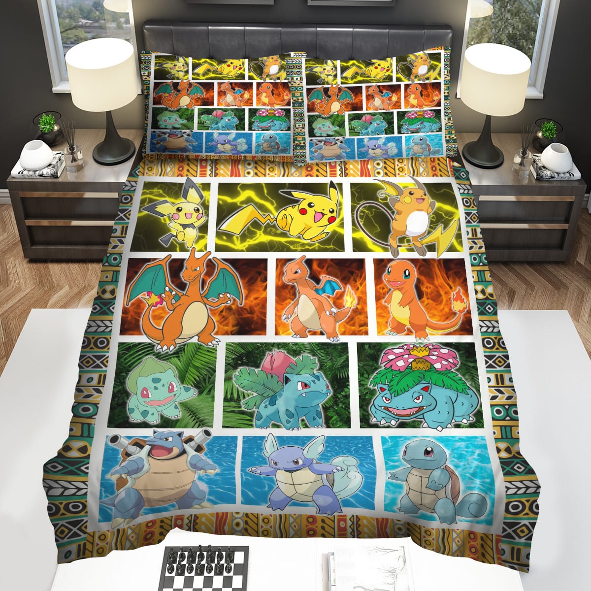Pokemon Evolution Decorative Bedding Sets For Fan