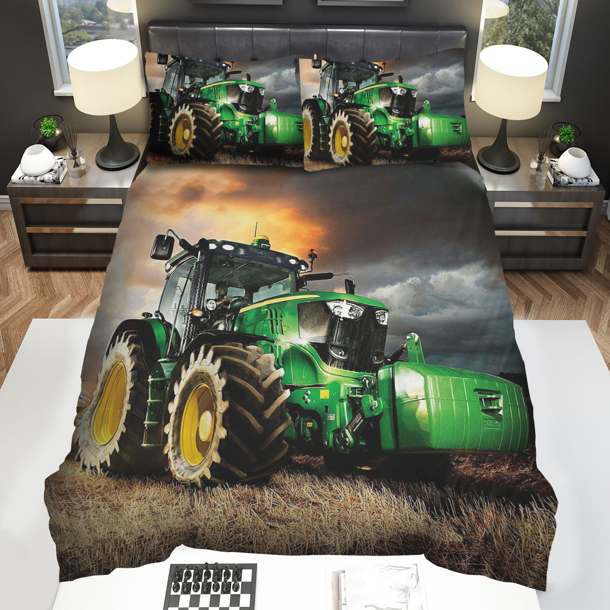 Personalized Tractor On Farm Decorative Bedding Sets with Duvet Cover Flatsheet Pillowcase