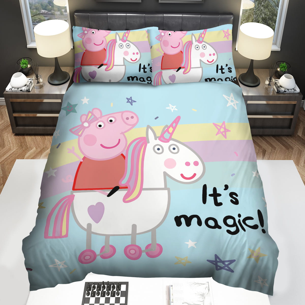 Peppa Pig And Unicorns Bedding Sets Gift For Christmas Thanksgiving Halloween