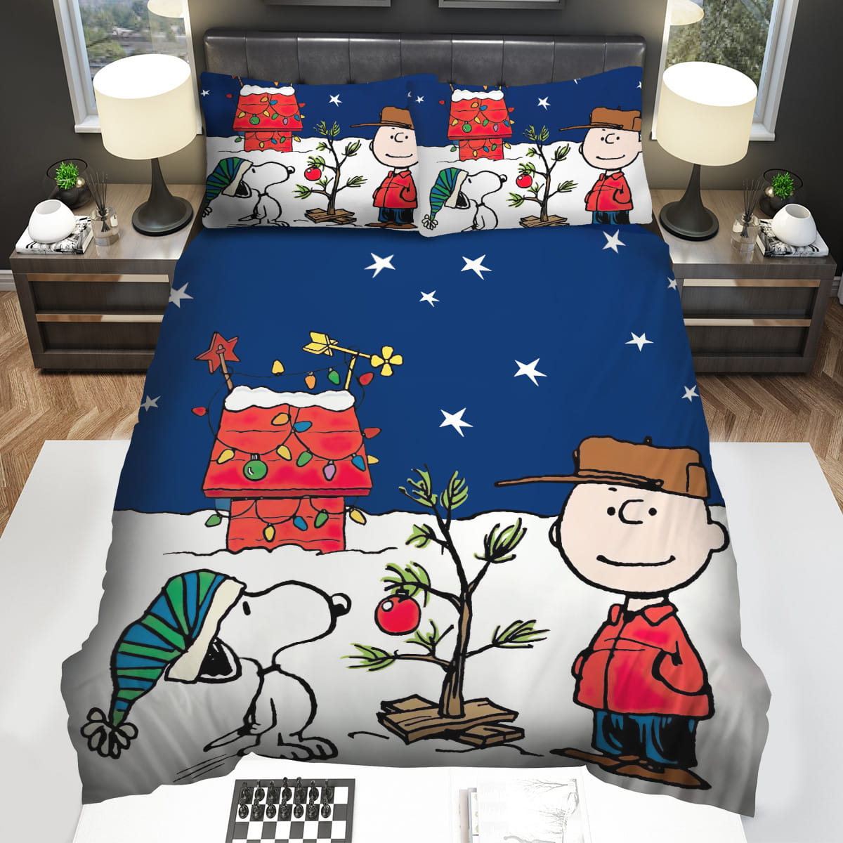 Peanuts Charlie Brown & Snoopy Decorating For Christmas Bedding Sets Gift For Christmas Birthday Thanksgiving