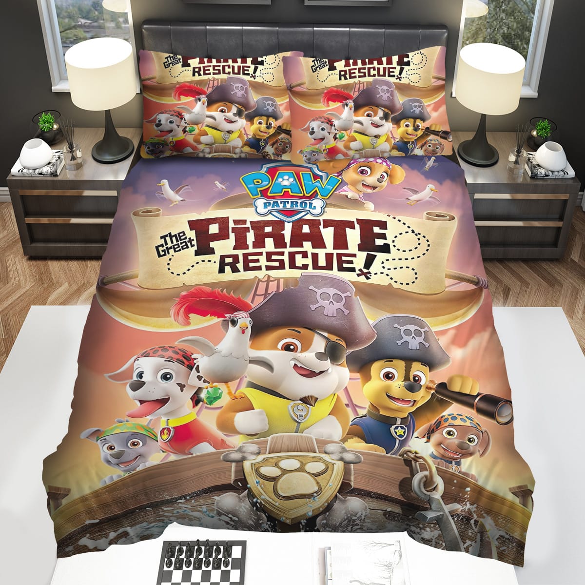 Paw Patrol Pirates Decorative Bedding Sets with Duvet Cover Flatsheet Pillowcase