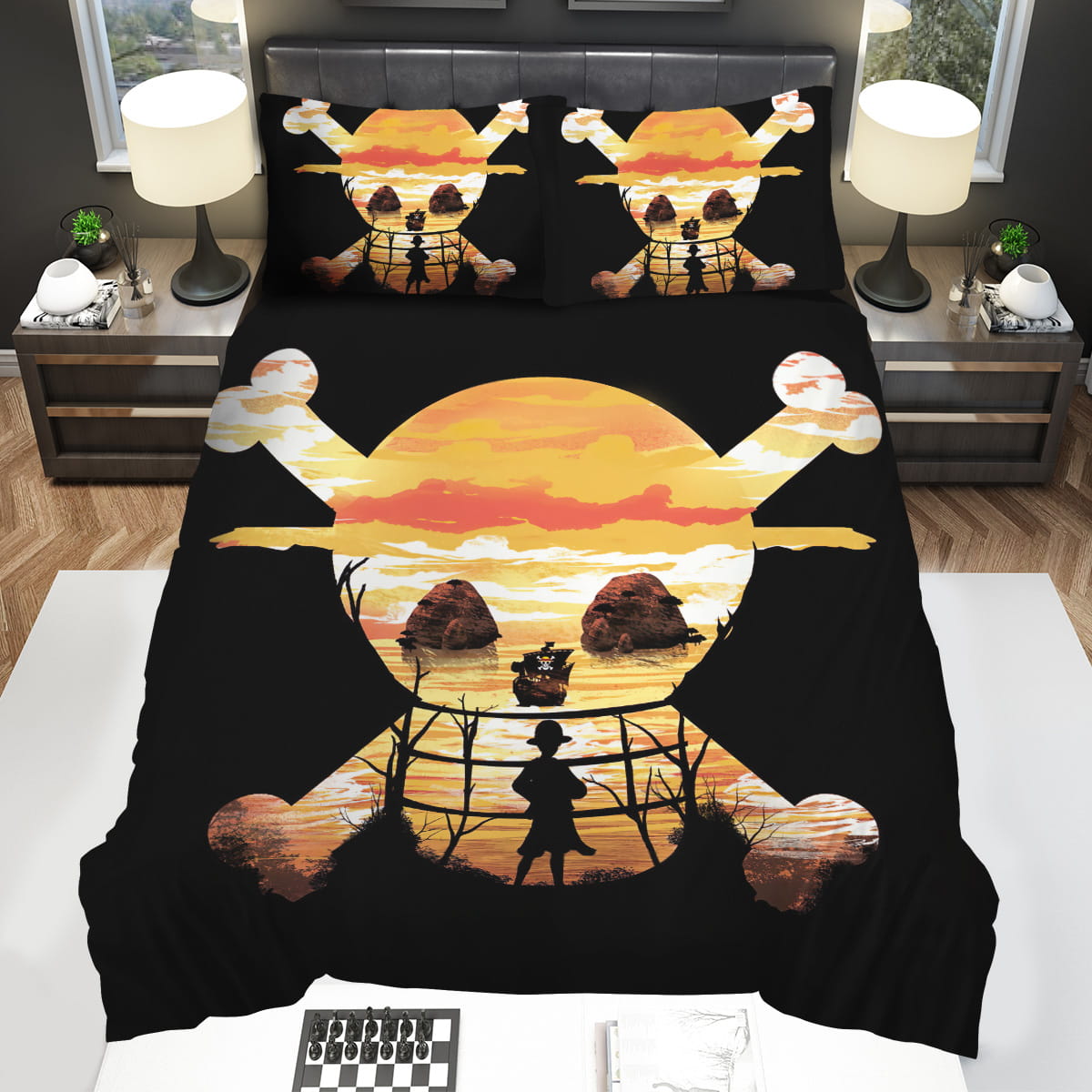 One Piece Luffy Silhouette Decorative Bedding Sets For Fan