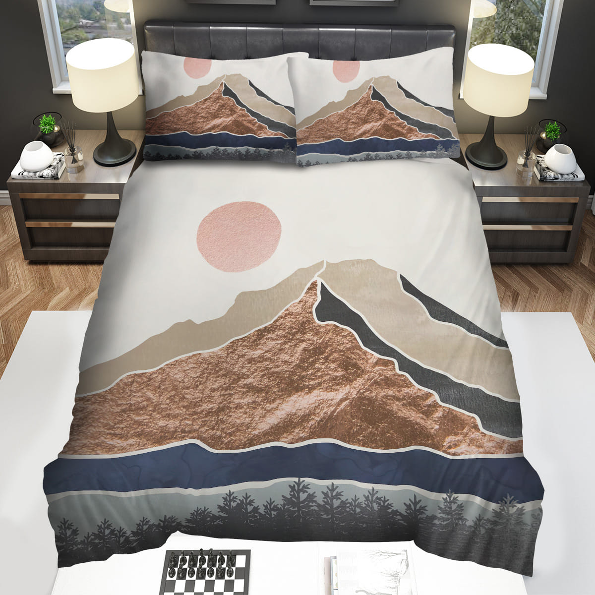 Oregon Mount Hood Daylight Art Decorative Bedding Sets with Duvet Cover Flatsheet Pillowcase