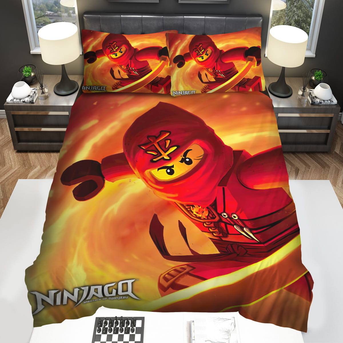 Ninjago Elemental Master Kai Ninja Of Fire Digital Painting Bedding Sets Gift For Christmas Birthday Thanksgiving