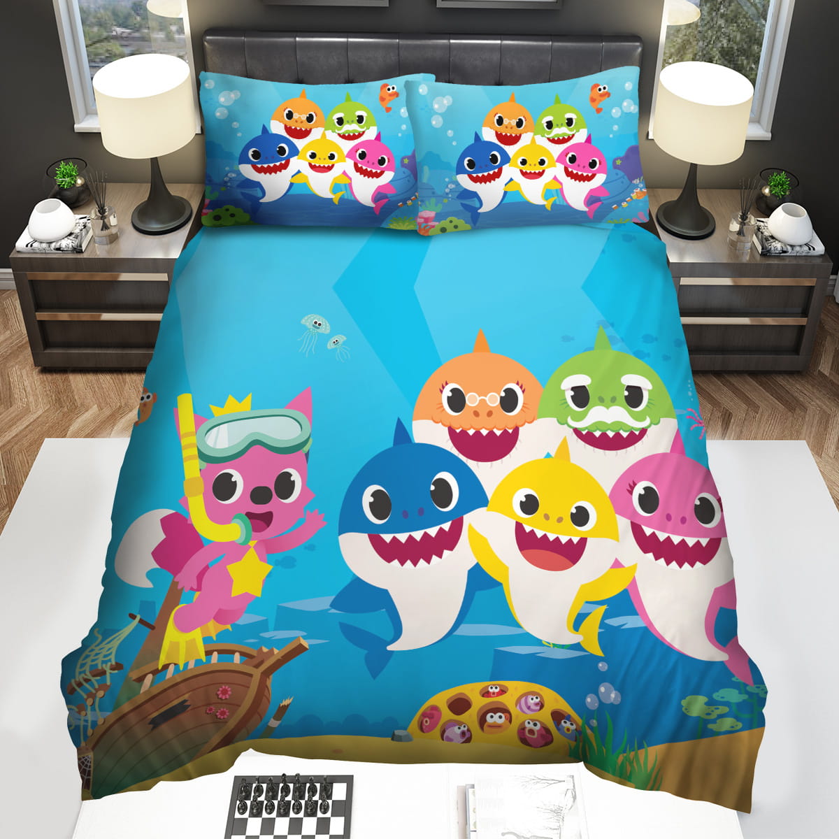 Baby Sharks Decorative Bedding Sets with Duvet Cover Flatsheet Pillowcase