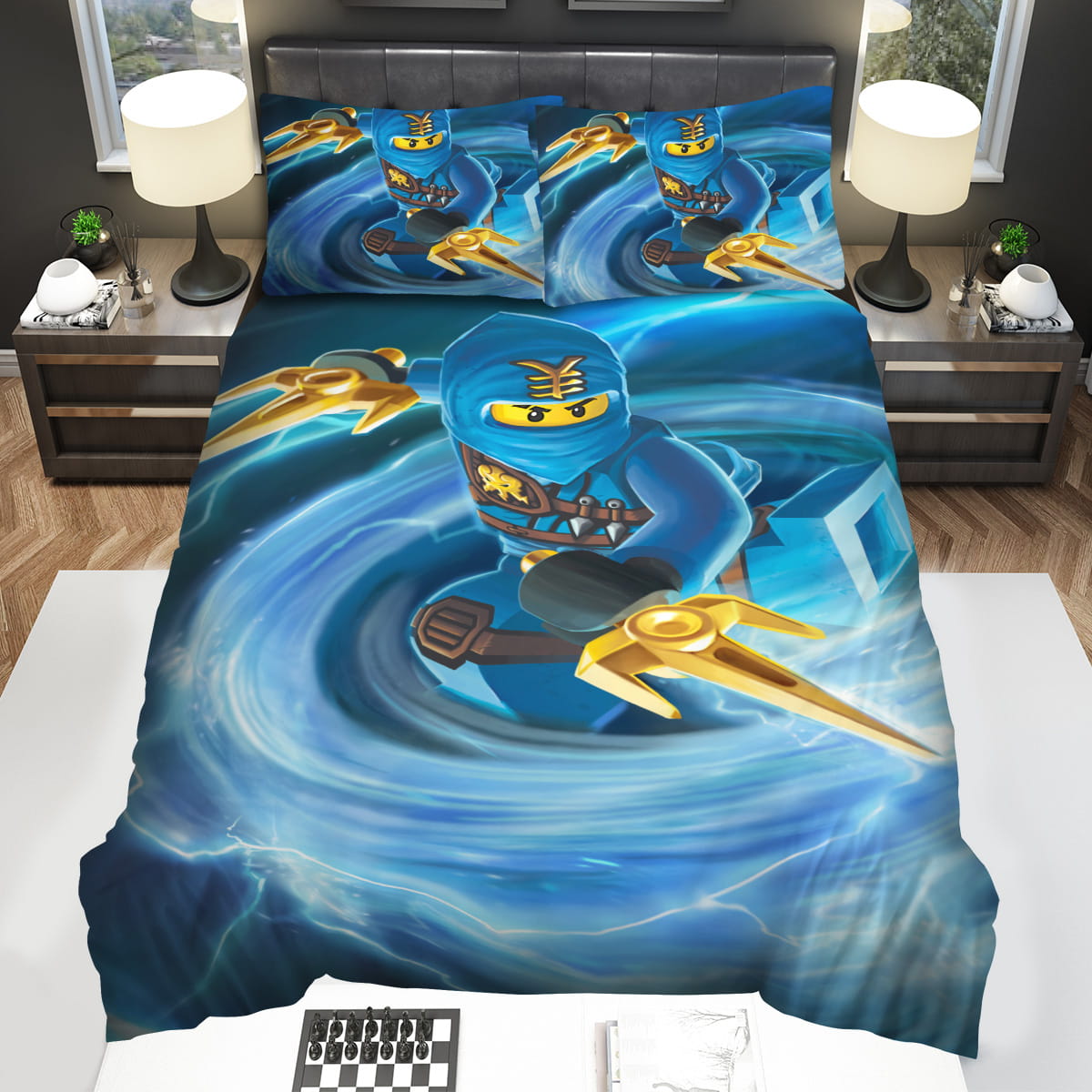 Ninjago Jay And The Golden Weapon Of Spinjitzu Digital Painting Decorative Bedding Sets with Duvet Cover Flatsheet Pillowcase