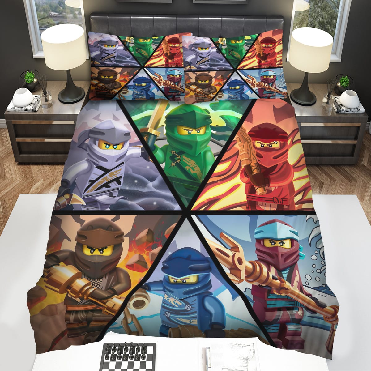 Ninjago Six Elemental Masters In One Digital Painting Bedding Sets Gift For Christmas Thanksgiving Halloween