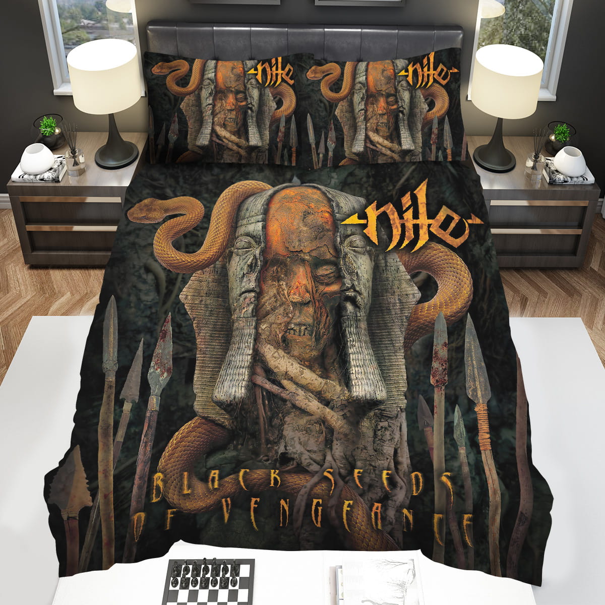 Nile Album Cover Black Seed Of Vengeance Bedding Sets Gift For Christmas Thanksgiving Halloween