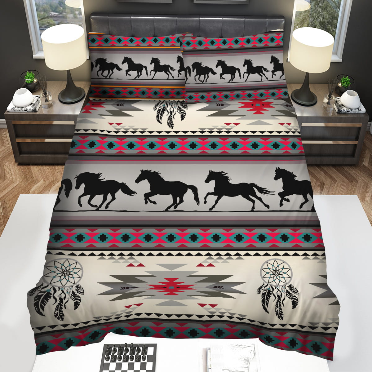 Native American Horses And Dreamcatchers Bedding Sets Gift For Christmas Birthday Thanksgiving