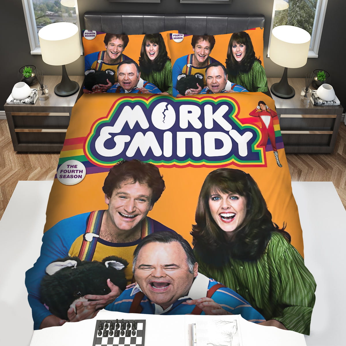 Mork & Mindy Movie Poster Decorative Bedding Sets with Duvet Cover Flatsheet Pillowcase
