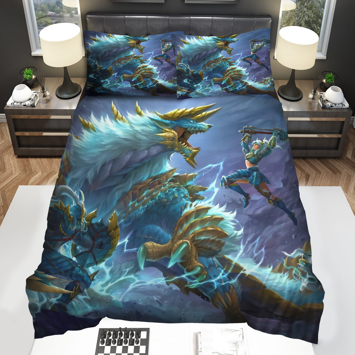 Monster Hunter Zinogre Fighting Dragons Decorative Bedding Sets For Fan